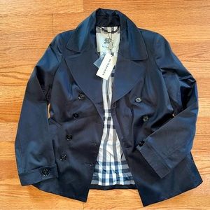 NWT Burberry London Black  Double Breasted Trench Coat Belted - 6